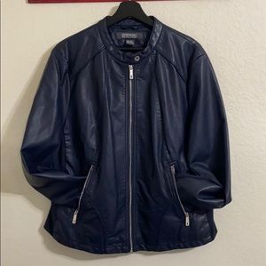 Kenneth Cole Faux-leather Motorcycle Jacket sz XXL